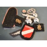 A selection of German military badges, cloth and metal.
