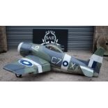 A radio controlled model of a WWII Grumman Bear Cat Fighter, 1/4 scale, air worthy, museum quality
