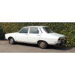 A vintage Renault 12 car, white, reg no JBC 269N