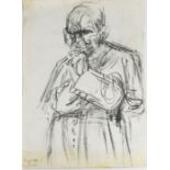 Felix Topolski: an original ink drawing of a bishop, signed in pencil lower left.