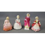 Four Royal Doulton ladies; The Rag Doll HN2142, Valerie HN2107, Georgina HN2377, Rose HN1368.