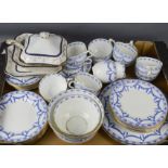 A Wedgwood tureen, together with Wedgwood blue and white porcelain coaster and cups, saucers and