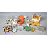 A quantity of costume jewellery to include vintage ashtrays, trinket boxes, watches.