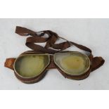 A vintage pair of flying goggles, by D. Lewis Ltd, London.
