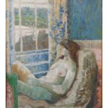 Manner of Duncan Grant (20th century): Nude at a Window, oil on canvas laid onto board, 74 by 64cm.