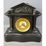 A 19th century slate mantle clock by Waite & Son, Cheltenham.