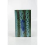 A Troika 1960s vase, stamped underside Troika St Ives, England, with floral pattern in blue and