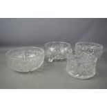 Four cut crystal bowls.