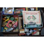A group of Corgi and Lesney diecast toys and Lotts tudor blocks and others.
