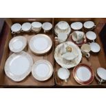 A Royal Doulton Sovereign Buckingham tea / dinner service, including cups and saucers, plates etc,