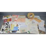 Elvis memorabilia to include copy photographs, bank notes and other items.
