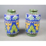 A pair of Arts & Crafts vases, by James Plant, 1920s/30s, signed, 18cm high.
