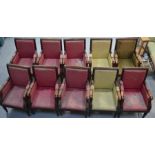 A set of twelve Empire style armchairs. A/F