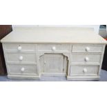 A painted antique pine sideboard.