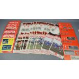 A quantity of Arsenal football programmes dating from 2010-2016, including away games including
