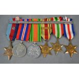 A medal group including North Africa 1942-43, Defence Medal. (6)