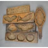 Five antique short bread moulds.