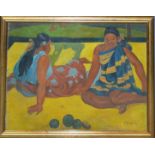 Manner of Paul Gauguin (1848-1903) Women of Tahiti, Parau Api, What's New?, 1892, 48 by 61cm.