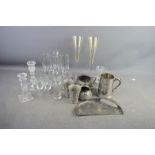 A quantity of pewter, to include Art Nouveau Tudric example and a group of glassware to include