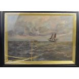 A 19th century oil on canvas, Maritime, ship on choppy seas, 49 by 67cm.