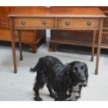 A mahogany 19th century style side table with two drawers.