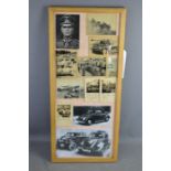 A Framed collage of WWII photographs, some rare examples including Super Tiger tank in combat, and