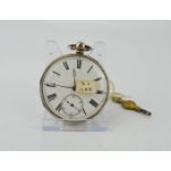 A silver English Lever pocket watch, London 1869, case stamped Philip Woodman, no 51644, movement