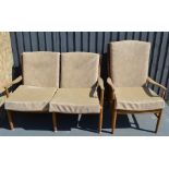 A Parker Knoll rocking chair and two seater settee. A/F