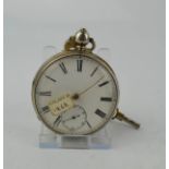 A silver open faced English Lever pocket watch, London 1868, watch paper W Burdett & SOn, Doncaster,