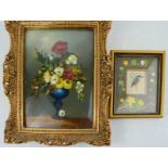 An Italian oil on panel, depicting still life of flowers, signed F. De Jea Pan, 16 by 12cm, together