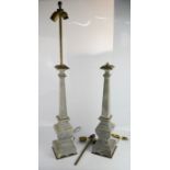 A pair of marble Grand Tour style table lamp bases.