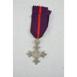 A military MBE WWI medal, silver hallmarked.