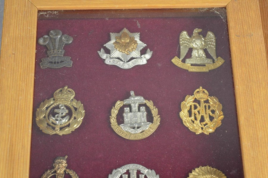 Two framed sets of cap badges. - Image 2 of 7