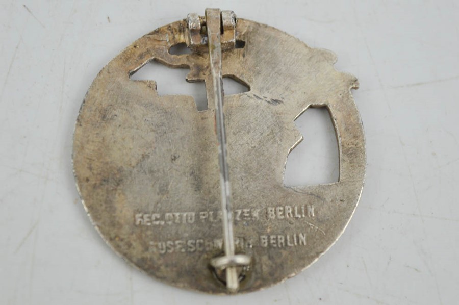 A silver blockade runner badge, bearing makers mark, Berlin. - Image 2 of 2