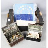 A quantity of coins, mostly GB examples, including vintage money box tins.