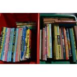 A group of children's books and annuals, including Rupert, Black Bob, Enid Blighton and Walt