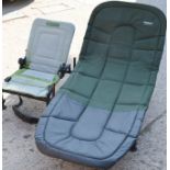 A fishing seat and a fishing bed, by Starbaits.
