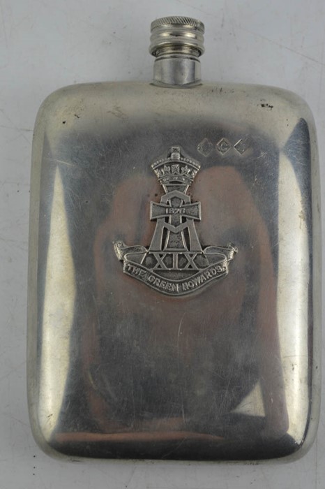 An Officers hip flask, The Green Howards.