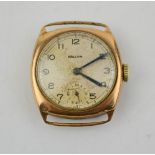 A 9ct gold watch, by Hallan, 14.8g total.