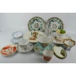 A group of ceramics to include six childrens blue and white Victorian Ironstone plates, Royal