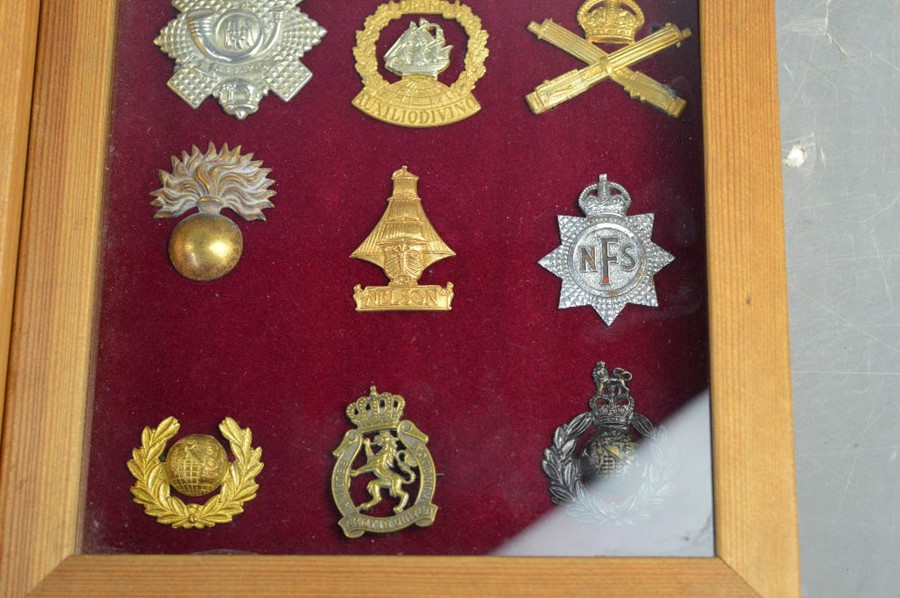 Two framed sets of cap badges. - Image 5 of 7