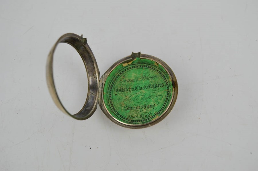 A silver cased English Lever pocket watch, Chester 1901, white enamel face with inset seconds - Image 2 of 2