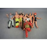 A group of Action men figures, to include Action Man Red Devil.