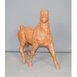 A Studio pottery clay horse, unsigned, 57cm high.