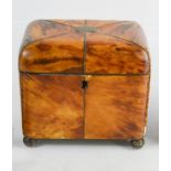 A 19th century tortoiseshell tea caddy.