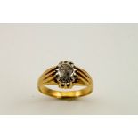An 18ct gold (tested) approx 0.8ct diamond, size O, 6.3g.