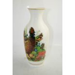 A Royal Grafton porcelain vase by Maurice Pledger, titled The Ring Necked Pheasant, 30 cm high.