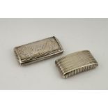 Two silver Georgian & Victorian snuff boxes, 2.45toz.