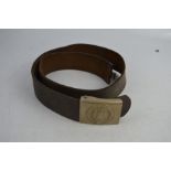 A German Hitler youth leather belt and buckle