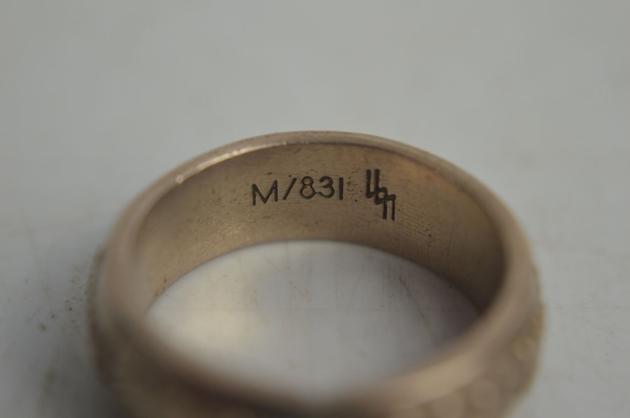 Three German SS officers rings all with makers / hallmarks - Image 10 of 10